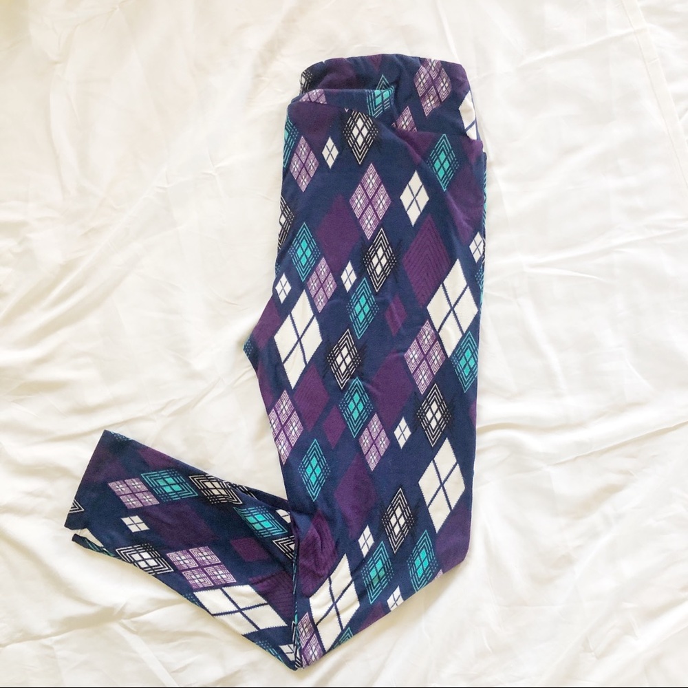 Lularoe Diamond Print Leggings Purple